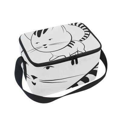 ALAZA Lunch Box Insulated Lunch Bag Large Cooler Funny Little Striped Kitten Tote Bag
ALAZA Lunch Box Insulated Lunch Bag Large Cooler Funny Little Striped Kitten Tote Bag