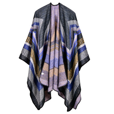 Women Poncho Scarf Cardigan Sweater Geometrical Striped Warm Cape Shawl Long Scarves Pashmina Outwear
Women Poncho Scarf Cardigan Sweater Geometrical Striped Warm Cape Shawl Long Scarves Pashmina Outwear