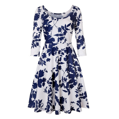 Womens 34 Sleeves Floral Tunic Shirts Casual Fall Flared Midi Dress with Pockets
Womens 34 Sleeves Floral Tunic Shirts Casual Fall Flared Midi Dress with Pockets