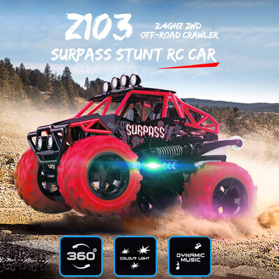 Z103 24GHz 2WD 360° Spin Surpass Stunt RC Car Off-road Crawler With Dynamic Music&LED Light RTR
Z103 24GHz 2WD 360° Spin Surpass Stunt RC Car Off-road Crawler With Dynamic Music&LED Light RTR