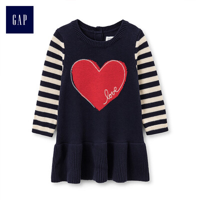 GAP flagship store baby girl love striped decorative hem knit dress 399498 navy blue 3-6M
GAP flagship store baby girl love striped decorative hem knit dress 399498 navy blue 3-6M