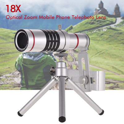 18X Optical Zoom Mobile Phone Telephoto Lens with Tripod for iPhone Samsung HTC Nokia Sony Black
18X Optical Zoom Mobile Phone Telephoto Lens with Tripod for iPhone Samsung HTC Nokia Sony Black