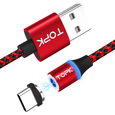 TOPK 1M&2M R-Line3 Magnetic USB Type C Cable Nylon Braided LED Indicator Magnet USB C Charge Cable for USB Type-C Phones
TOPK 1M&2M R-Line3 Magnetic USB Type C Cable Nylon Braided LED Indicator Magnet USB C Charge Cable for USB Type-C Phones