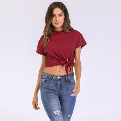 New Summer Women Solid T-Shirt Tie Front O-Neck Short Sleeve Bow Loose Casual Tee Top
New Summer Women Solid T-Shirt Tie Front O-Neck Short Sleeve Bow Loose Casual Tee Top