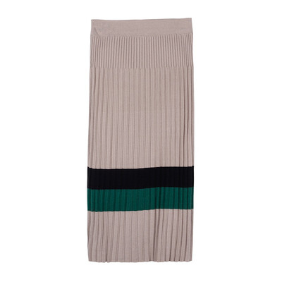 Autumn new temperament of A word skirt pleated wool skirt of tall waist skirt knitted skirts female