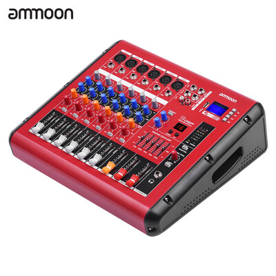 ammoon PMR606 6-Channel Digital Audio Mixer Mixing Console with Power Amplifier Function 48V Phantom Power USB Interface for Recor
ammoon PMR606 6-Channel Digital Audio Mixer Mixing Console with Power Amplifier Function 48V Phantom Power USB Interface for Recor