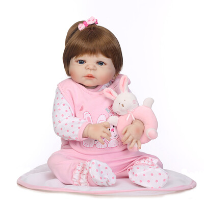 Reborn Baby Girl Doll 22 inch Soft Full Silicone Vinyl Body Lifelike Toddler Doll Play House Bath Toy Gift for ages 3 With Pink
Reborn Baby Girl Doll 22 inch Soft Full Silicone Vinyl Body Lifelike Toddler Doll Play House Bath Toy Gift for ages 3 With Pink
