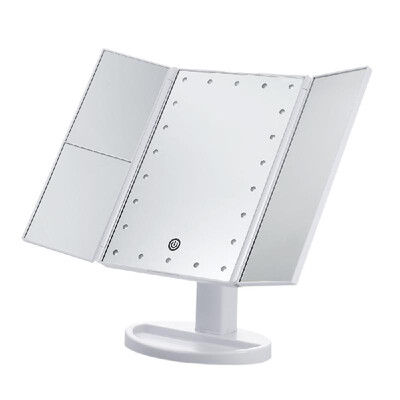 USBBattery Operated Tri-Folded LED Vanity Table Makeup Mirror with 21 LED Lights Touch Dimmable 2X 3X Magnification 180° Swivel
USBBattery Operated Tri-Folded LED Vanity Table Makeup Mirror with 21 LED Lights Touch Dimmable 2X 3X Magnification 180° Swivel