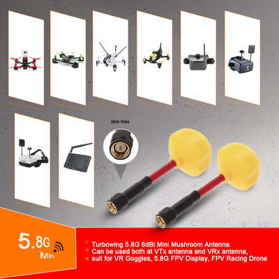 2pcs Turbowing 58G 6dBi Mini Mushroom Antenna VTxVRx RP-SMA Male for VR Goggles QAV250 FPV Racing Drone
2pcs Turbowing 58G 6dBi Mini Mushroom Antenna VTxVRx RP-SMA Male for VR Goggles QAV250 FPV Racing Drone