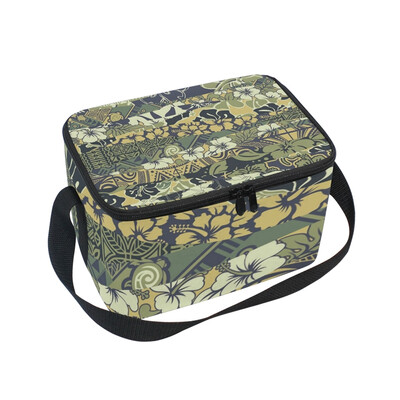ALAZA Insulated Lunch Box Hawaiian Patchwork Lunch Bag for Men Women Portable Tote Bag Cooler Bag