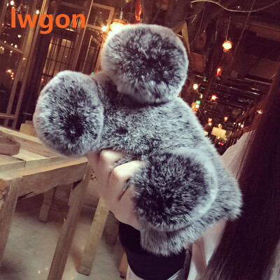Luxury Cute Panda Rabbit Fur Cover Case for Xiaomi Redmi 4X