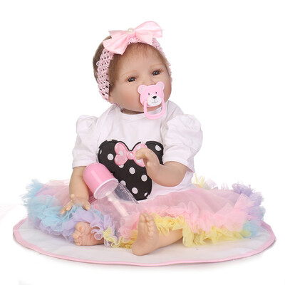 Reborn Baby Doll 22 inch Cloth Body Lifelike Toddler Doll Play House Toy Gift For Age 3 With Colorful Guaze Dress
Reborn Baby Doll 22 inch Cloth Body Lifelike Toddler Doll Play House Toy Gift For Age 3 With Colorful Guaze Dress