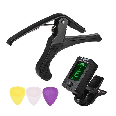 Guitar Accessory Set for Beginners with Clip-on LCD Digital Guitar Tuner Lightweight Guitar Capo 3pcs Guitar Picks Instrument Tool
Guitar Accessory Set for Beginners with Clip-on LCD Digital Guitar Tuner Lightweight Guitar Capo 3pcs Guitar Picks Instrument Tool