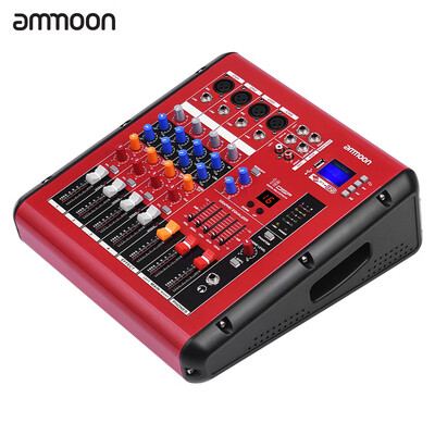 ammoon PMR606 6-Channel Digital Audio Mixer Mixing Console with Power Amplifier Function 48V Phantom Power USB Interface for Recor
ammoon PMR606 6-Channel Digital Audio Mixer Mixing Console with Power Amplifier Function 48V Phantom Power USB Interface for Recor