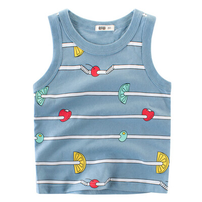 Boy Sleeveless Cotton Tank Tops Round Neck Summer Kids Clothes Cute Fruit Printing Vest Grey 90
Boy Sleeveless Cotton Tank Tops Round Neck Summer Kids Clothes Cute Fruit Printing Vest Grey 90