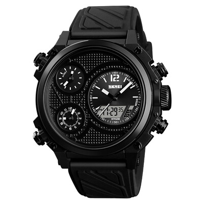 SKMEI 1359 Men Quartz 5 Time Chrono Sports Watches Analog Digital Display Wristwatch 5ATM Waterproof Fashion Casual Backlight
SKMEI 1359 Men Quartz 5 Time Chrono Sports Watches Analog Digital Display Wristwatch 5ATM Waterproof Fashion Casual Backlight