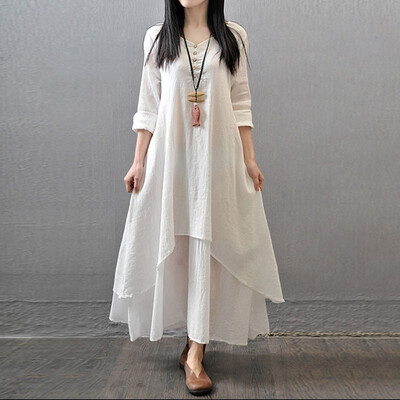 New Plus Size Women Casual Loose Dress Solid Long Sleeve Cotton Linen Boho Long Maxi Autumn Dress Plus Size - 5XL
New Plus Size Women Casual Loose Dress Solid Long Sleeve Cotton Linen Boho Long Maxi Autumn Dress Plus Size - 5XL