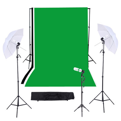 PhotographyVideo Studio Triple Lighting Kit with 10ft 12ft Black White Green Muslins Backdrops Background Support System with C
PhotographyVideo Studio Triple Lighting Kit with 10ft 12ft Black White Green Muslins Backdrops Background Support System with C