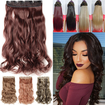 Synthetic Fiber Clips in on Hair Extension 34 Full Head One Piece 5 Clips Long Silky Curly Wavy
Synthetic Fiber Clips in on Hair Extension 34 Full Head One Piece 5 Clips Long Silky Curly Wavy