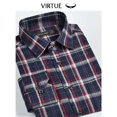 Virtue rich cotton velvet plaid mens shirt 2019 spring new casual comfortable mens cotton sanded long-sleeved shirt FFC53034411 Navy blue 44
Virtue rich cotton velvet plaid mens shirt 2019 spring new casual comfortable mens cotton sanded long-sleeved shirt FFC53034411 Navy blue 44