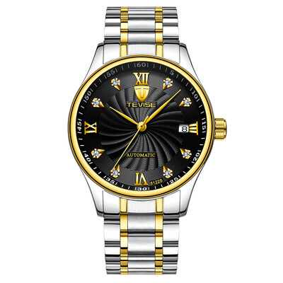 TEVISE 8122S Automatic Mechanical Watch Men Water-resistant Stainless Steel Strap Alloy Casing