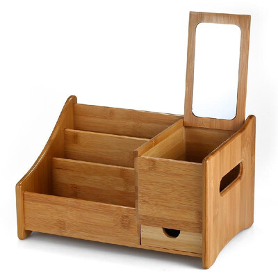 Natural Bamboo Desk Organizer with 3 Compartments & 1 Drawer & 1 C-fold Paper Hand Towel Case Remote Control Storage Box Cosmetic
Natural Bamboo Desk Organizer with 3 Compartments & 1 Drawer & 1 C-fold Paper Hand Towel Case Remote Control Storage Box Cosmetic