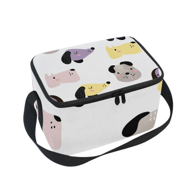 ALAZA Lunch Box Insulated Lunch Bag Large Cooler Dog Animal Faces Tote Bag