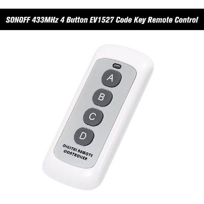 eWeLink 433MHz 4 Button EV1527 Code Key Remote Control Switch RF Transmitter Wireless Remote Control Key Fob for Smart Home Garage
eWeLink 433MHz 4 Button EV1527 Code Key Remote Control Switch RF Transmitter Wireless Remote Control Key Fob for Smart Home Garage