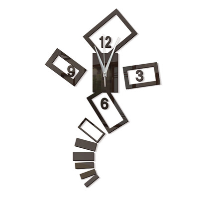 DIY Black&White Digital Block Living Room Wall Sticker Wall Clock