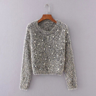 The new autumnwinter 2018 sweater womens pullovers han edition loose short style nail bead silk knitted sweater bottom coat
The new autumnwinter 2018 sweater womens pullovers han edition loose short style nail bead silk knitted sweater bottom coat