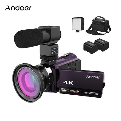 Andoer 4K Camcorder 1080P 48MP WiFi Digital Video Camera IR Night Sight 16X Digital Zoom with 039X Wide Angle Macro Lens Extern
Andoer 4K Camcorder 1080P 48MP WiFi Digital Video Camera IR Night Sight 16X Digital Zoom with 039X Wide Angle Macro Lens Extern