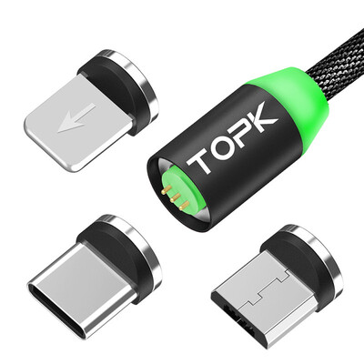 TOPK 1m Gen2 Magnetic Suction Cable Quick Charging 3 in 1 Cable For Micro Type-c iPhone
TOPK 1m Gen2 Magnetic Suction Cable Quick Charging 3 in 1 Cable For Micro Type-c iPhone