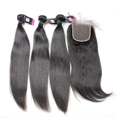 Superior Grade mix 4 bundles with lace closure Brazilian Straight Virgin Human hair extensions
Superior Grade mix 4 bundles with lace closure Brazilian Straight Virgin Human hair extensions