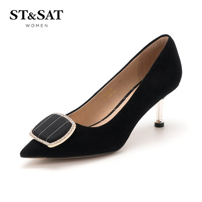 Saturday ST&SAT suede sheep leather fashion shallow mouth elegant square buckle high-heeled shoes SS91111001 black 38
Saturday ST&SAT suede sheep leather fashion shallow mouth elegant square buckle high-heeled shoes SS91111001 black 38