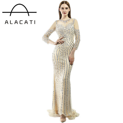 Luxury Long sleeves Sexy Diamond Sequined Mermaid Evening Dresses Sparkly Evening Gown 2018 Real Photo
Luxury Long sleeves Sexy Diamond Sequined Mermaid Evening Dresses Sparkly Evening Gown 2018 Real Photo