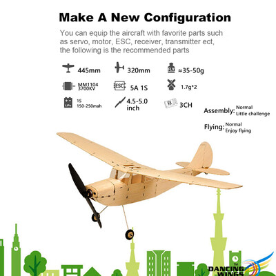 DW Hobby K1201 Mini Cessna -19 Balsa Wood 445mm Wingspan Biplane RC Aircraft Toy KIT Airplane for DIY
DW Hobby K1201 Mini Cessna -19 Balsa Wood 445mm Wingspan Biplane RC Aircraft Toy KIT Airplane for DIY