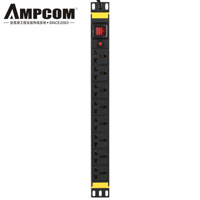 AMPCOM PDU cabinet socket power socket socket 8 bit 10A with switch 3 m commercial socket wiring board tow board AMPDU810K
AMPCOM PDU cabinet socket power socket socket 8 bit 10A with switch 3 m commercial socket wiring board tow board AMPDU810K