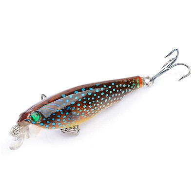 75cm 8g Minnow Fishing Lure 3D Eyes Fishing Artificial Hard Minnow Bait