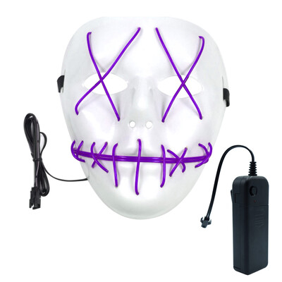 BRELONG Halloween Ghost Slit Pleasure Luminous Light EL Line Mask Fashion Mask Clothing Mask Party