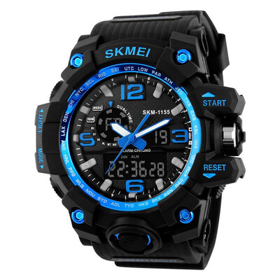 SKMEI Mens LED Digital Alarm Date Military Sports Army Waterproof Quartz Watch