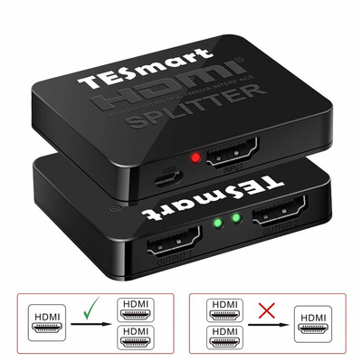 TESmart Ultra HD HDMI Splitter - 1x2 Switcher Box Hub Support 4Kx2K30Hz 1080P 3D 2160P for DVD Player TV Box PS34 Xbox
TESmart Ultra HD HDMI Splitter - 1x2 Switcher Box Hub Support 4Kx2K30Hz 1080P 3D 2160P for DVD Player TV Box PS34 Xbox