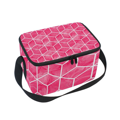 ALAZA Lunch Box Insulated Rese Marble Textures Lunch Bag Large Cooler Tote Bag for Men Women