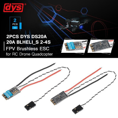 2PCS DYS DS20A 20amp BLHeli_ 2-4S ESC Supports Dshot600 Dshot300 Dshot150 for High KV Motors RC Racing Drone Multicopter
2PCS DYS DS20A 20amp BLHeli_ 2-4S ESC Supports Dshot600 Dshot300 Dshot150 for High KV Motors RC Racing Drone Multicopter