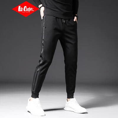 Lee Cooper casual pants men 2018 fall fashion feet pants solid color trend Harlan beam pants LEEN3LG307 black 32 yards 
Lee Cooper casual pants men 2018 fall fashion feet pants solid color trend Harlan beam pants LEEN3LG307 black 32 yards