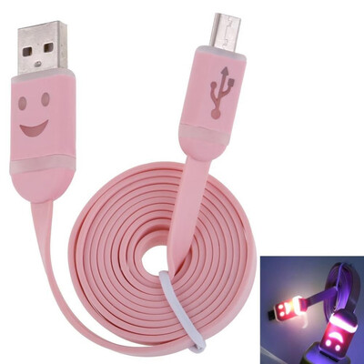 Charging cable flat LED light smile face micro USB data sync charger cable samsung HTC
Charging cable flat LED light smile face micro USB data sync charger cable samsung HTC