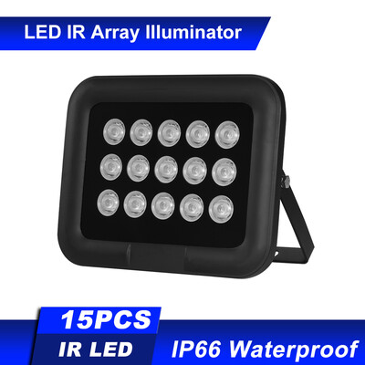 Infrared Illuminator 15pcs Array IR LEDS IR Illuminator Night Vision Wide Angle Long Range Outdoor Waterproof for CCTV Security Ca