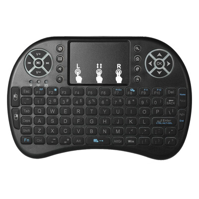 24GHz Wireless Keyboard with Touchpad Mouse Handheld Remote Control for Android TV BOX PC Smart TV Black
24GHz Wireless Keyboard with Touchpad Mouse Handheld Remote Control for Android TV BOX PC Smart TV Black