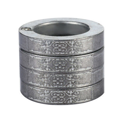 Man Stylish Defensive Hexagon Round Ring with Four Layer Design