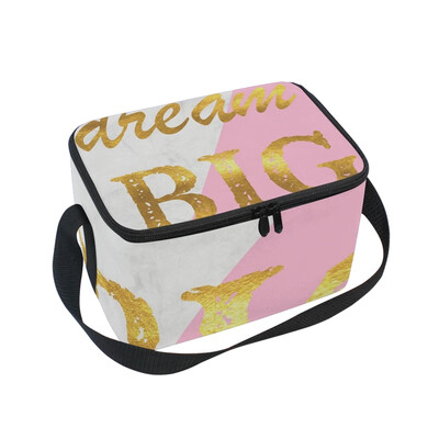 ALAZA Lunch Box Insulated Marble With Carve Lunch Bag Large Cooler Tote Bagfor Men Women