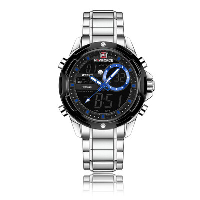 NAVIFORCE Fashion Stainless Steel Men Watches 3ATM Water-resistant Digital Dual Display Watch Luminous Man Wristwatch Male Relogio
NAVIFORCE Fashion Stainless Steel Men Watches 3ATM Water-resistant Digital Dual Display Watch Luminous Man Wristwatch Male Relogio